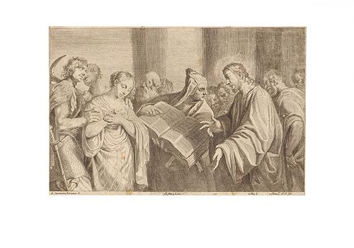 Прощение грешницы Гравюра (вторая половина XVII века), Западная Европа Серия: Theatrum Pictorium инфо 2062g.