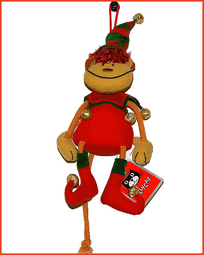 Обезьяна в костюме эльфа Игрушка подвесная, 19 см Серия: Jellycat Collection 2006 инфо 8049h.